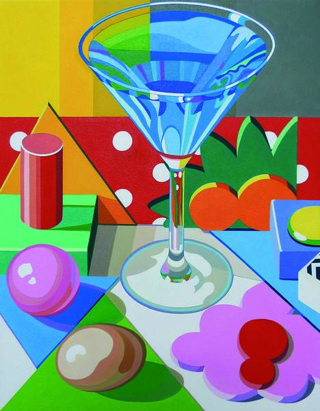 Madeline Kidd, Blue glass with wrapping paper and shapes