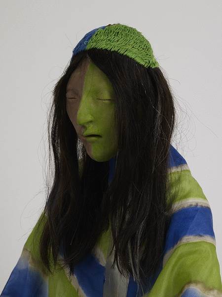Francis Upritchard, Blue and Green Scarf