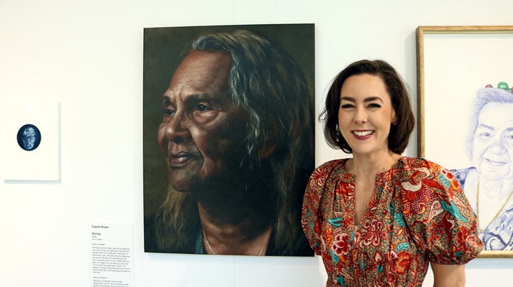 Cassie Rowe with her work titled Shirley