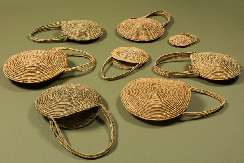 Connie Hart (Gunditjmara), woven baskets from the Collection of Koorie Heritage Trust