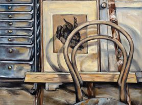Marvene Ash, Studio furniture (hare hiding), 2025