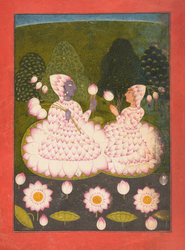 India Lotus-clad Radha and Krishna, c1700–10