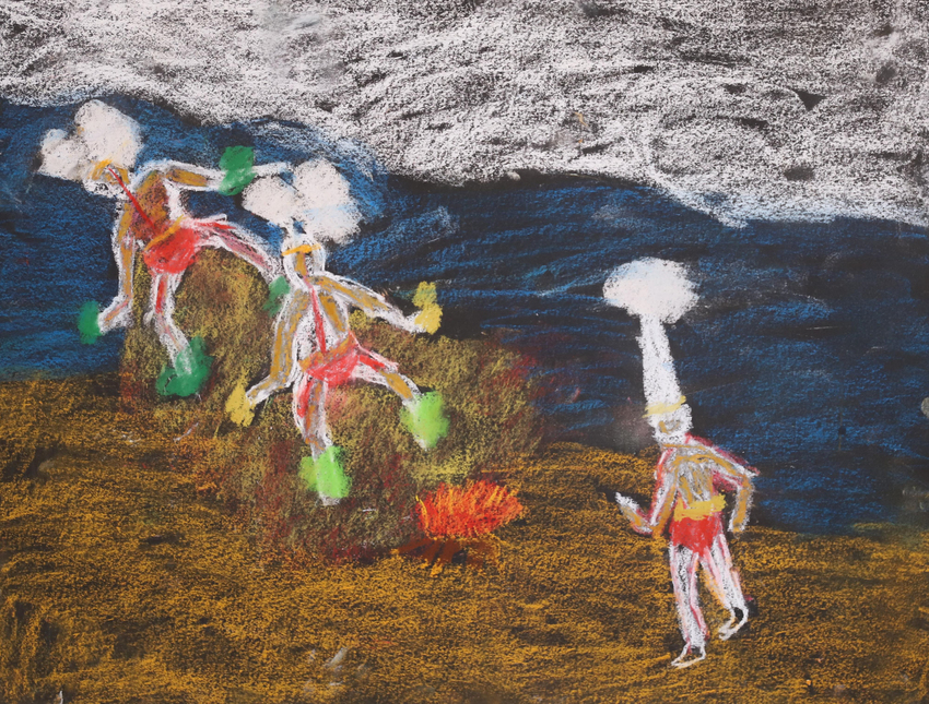 Jimmy Tchooga, Three Fellas Dancing, 2024
