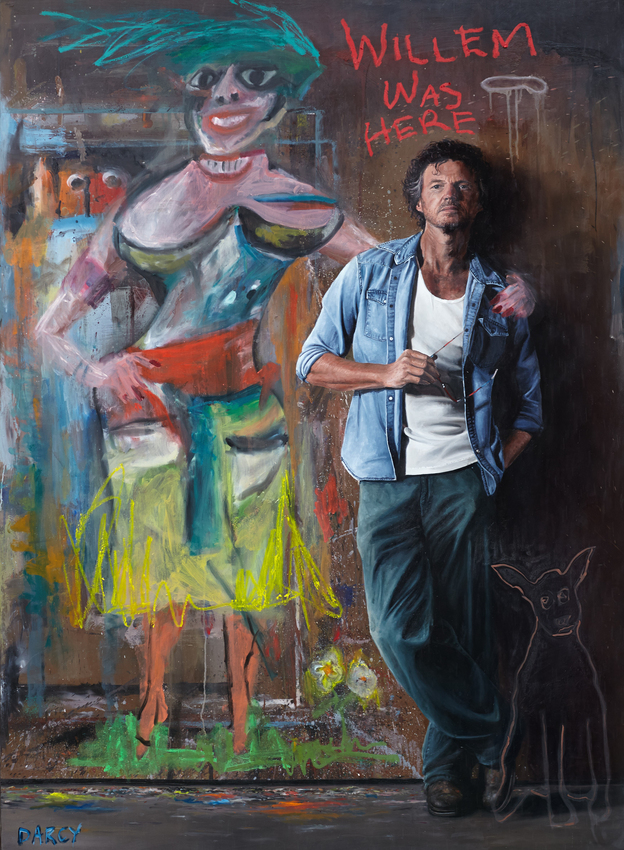 David Darcy, Self portrait in Studio – Homage to de Kooning, 2026
