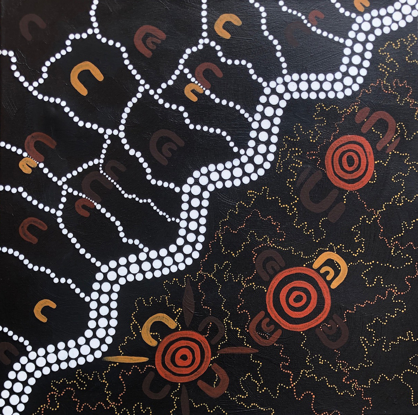 Wallabindi, Invasion, paint on canvas