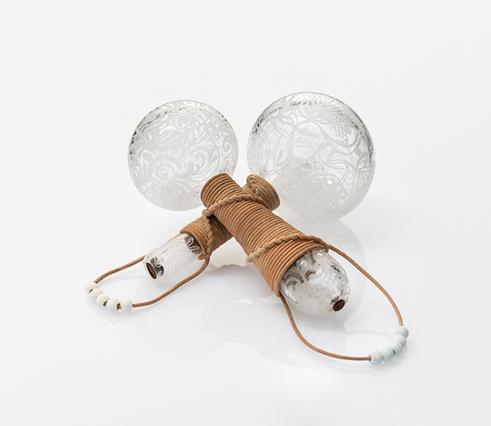 Alexandra Hirst, Child’s play (two of five rattles), 2026