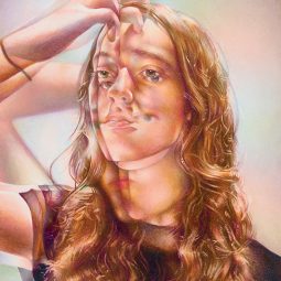 Lauren Blunden, Between, 2026, coloured pencil on paper, 29.7 × 42cm