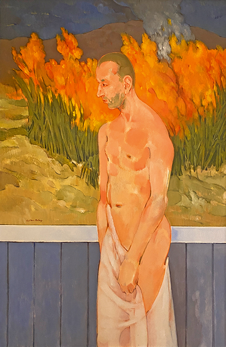 Cutler Footway, Person With Painting #1 – Robin Forster, 2024–5