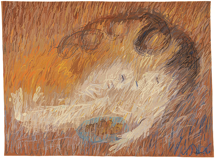 Arthur Boyd, Manufactura de Tapeçarias de Portalegre (tapestry workshop), St Clare attending to St Francis, 1974