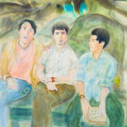 Elyas Alavi, Face to Face, 2025, oil on canvas, 104.5 × 78.5 × 5.5cm / Winner of the 2026 Artbank Prize / Courtesy the artist and Artbank Prize