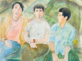 Elyas Alavi, Face to Face, 2025, oil on canvas, 104.5 × 78.5 × 5.5cm / Winner of the 2026 Artbank Prize / Courtesy the artist and Artbank Prize