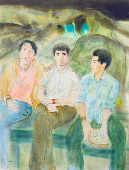 Elyas Alavi, Face to Face, 2025, oil on canvas, 104.5 × 78.5 × 5.5cm / Winner of the 2026 Artbank Prize / Courtesy the artist and Artbank Prize