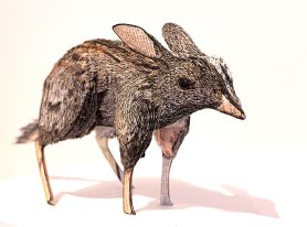 Kat Parker, Discarded, 2025, ink and watercolour on Australia Through Time pages, UV resin, MDF, boxboard and glue and layered linocut prints, 19.5 x 40 x 11.15cm / Winner of the 2026 Deakin University Contemporary Small Sculpture Award supported by Michael and Emily Tong / Photograph: Fiona Hamilton / Image © and courtesy the artist